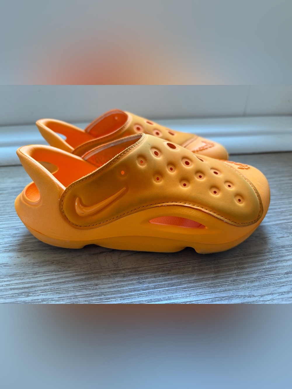 Nike Kids Orange Ventilated Slip-On Clog